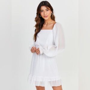 Altar’d state long sleeve white dress - bridal dress